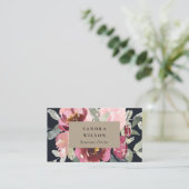 ブラッククラフト赤面ブルゴーニュバラ水彩フローラ 名刺 (スタンド正面)