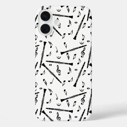 ブラッククラリネット音楽ノート Case-Mate iPhoneケース (裏面)