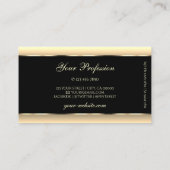ブラッククリエレガントームライトグラデーション金ゴールドデコーフレーム 名刺 (裏面)