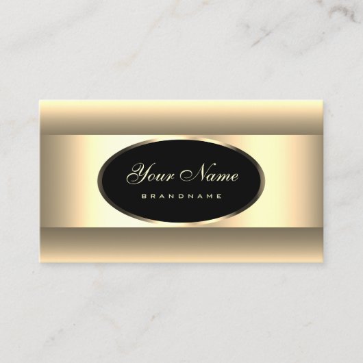 ブラッククリエレガントームライトグラデーション金ゴールドデコーフレーム 名刺 (正面)