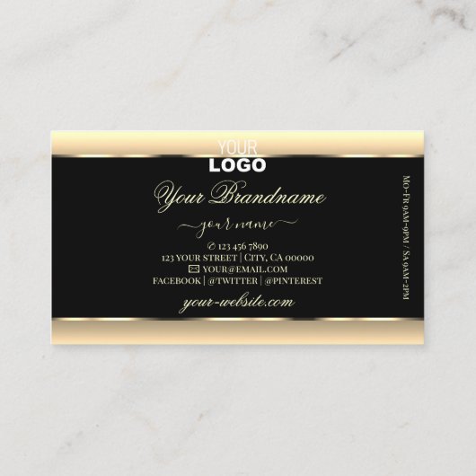ブラッククリグラデーションーム(ロゴ付き軽量金ゴールドデコーフレーム) 名刺 (裏面)