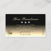 ブラッククリスタイリッシューム金ゴールドスパークルダイヤモンド追加ロゴ 名刺 (裏面)
