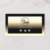 ブラッククリスタイリッシューム金ゴールドスパークルダイヤモンド追加ロゴ 名刺 (正面)