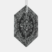 ブラッククリスタルエレガントクリスマス六角形 ガラスオーナメント (正面右)
