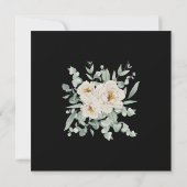 ブラッククリスチャンの上のホワイトローズ金ゴールド結婚フレーム 招待状 (裏面)