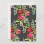 ブラッククリスチャンエレガントズの赤い結婚バラ 招待状 (裏面)