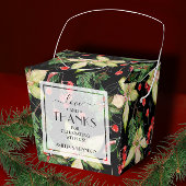 ブラッククリスマスにポインセチアとベリー フェイバーボックス