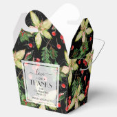 ブラッククリスマスにポインセチアとベリー フェイバーボックス (オープン)