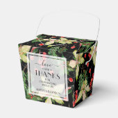 ブラッククリスマスにポインセチアとベリー フェイバーボックス (正面サイド)