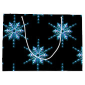 ブラッククリスマスに咲く青い氷の雪 ラージペーパーバッグ (裏面)