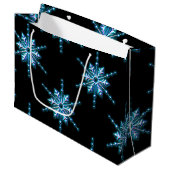ブラッククリスマスに咲く青い氷の雪 ラージペーパーバッグ (正面アングル)
