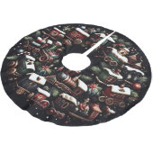 ブラッククリスマスに水彩列車 ブラッシュドポリエステルツリースカート (アングル)