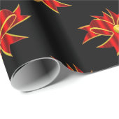 ブラッククリスマスに赤いリコンテンポラリーボン ラッピングペーパー (ロールコーナー)