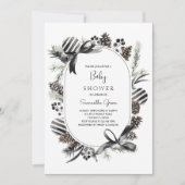 ブラッククリスマスのベビーシャワー招待状 招待状 (正面)