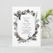 ブラッククリスマスのベビーシャワー招待状 招待状 (スタンド正面)