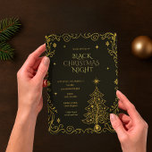 ブラッククリスマスの夜 高級パーティー招待状 招待状