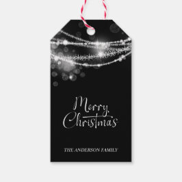 ブラッククリスマスの電飾 ギフトタグ
