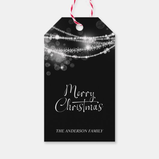ブラッククリスマスの電飾 ギフトタグ (正面)