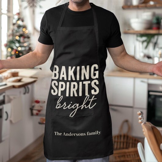 ブラッククリスマスの「Baking Spirits Bright」 エプロン