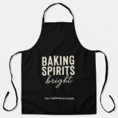 ブラッククリスマスの「Baking Spirits Bright」 エプロン (正面)