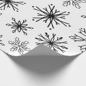 ブラッククリスマスアートパターンラッピング紙 ラッピングペーパー (角)