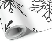 ブラッククリスマスアートパターンラッピング紙 ラッピングペーパー (ロールコーナー)