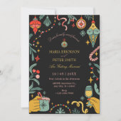 ブラッククリスマスオーナメント結婚式招待状 招待状 (正面)