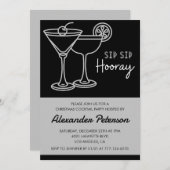 ブラッククリスマスカクテルパーティー 招待状 (正面/裏面)