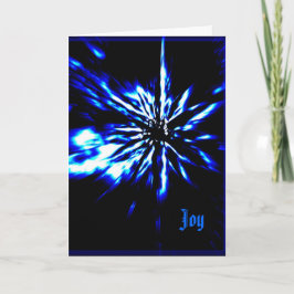 ブラッククリスマスカード明るい青と白い星 シーズンカード