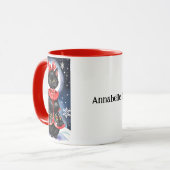 ブラッククリスマスキャット入りモグ マグカップ (正面左)