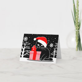 ブラッククリスマスキャット シーズンカード