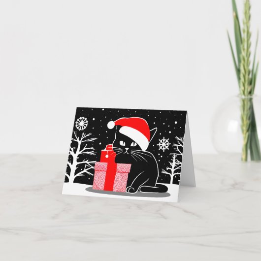 ブラッククリスマスキャット シーズンカード (正面)