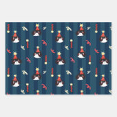 ブラッククリスマスキャット ラッピングペーパーシート (正面3)