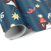 ブラッククリスマスキャット ラッピングペーパー (ロールコーナー)