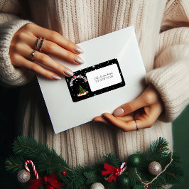 ブラッククリスマスグラフィティ差出人住所ラベル ラベル
