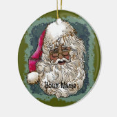 ブラッククリスマスサンタカスタムオーナメント セラミックオーナメント (左)