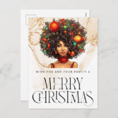 ブラッククリスマスシスタメラニンクイーンウィメンズクリスマス シーズンポストカード (正面/裏面)