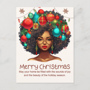 ブラッククリスマスシスタメラニンクイーンウィメンズクリスマス シーズンポストカード