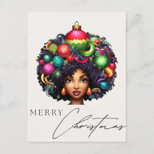 ブラッククリスマスシスタメラニンクイーンウィメンズクリスマス シーズンポストカード