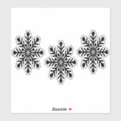 ブラッククリスマススノーフレーク シール (シート)