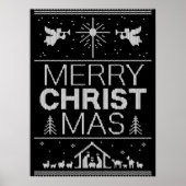 ブラッククリスマスセータエレガントー宗教的キリスト ポスター (正面)