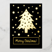 ブラッククリスマスツリークリスマスの休日とあなたの言葉 箔シーズンカード (正面)