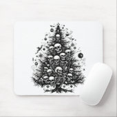 ブラッククリスマスツリースカルと骨 マウスパッド (マウス)