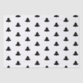 ブラッククリスマスツリーズパターンティッシュペーパー 薄葉紙 (正面)