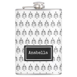 ブラッククリスマスツリーパーソナライズされた フラスク