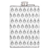 ブラッククリスマスツリーパーソナライズされた フラスク (裏面)