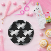 ブラッククリスマスツリーモダンクリスマス ペーパープレート (パーティー)