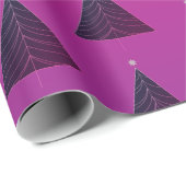 ブラッククリスマスツリー、ホットピンクマゼンタグラデーション ラッピングペーパー (ロールコーナー)