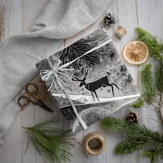 ブラッククリスマスパターン#13 ID1009 ラッピングペーパー