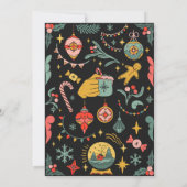 ブラッククリスマスパーティーオーナメント招待状 招待状 (裏面)